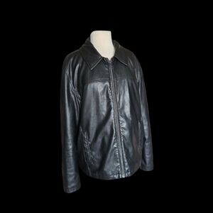 Cole Haan Men's Black Vegan Leather Jacket Sz XL